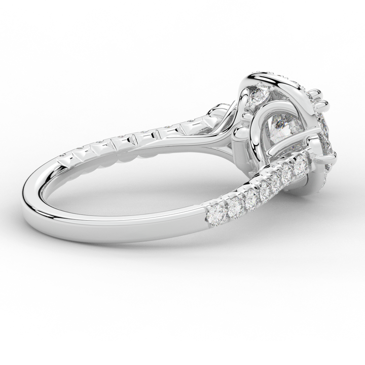 1.75CT.TW ROUND LAB DIAMOND HALO ENGAGEMENT RING - Nazarelle