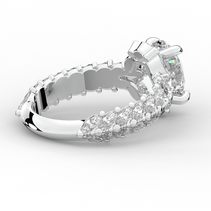 3.10CT.TW OVAL LAB DIAMOND HALO ENGAGEMENT RING - Nazarelle