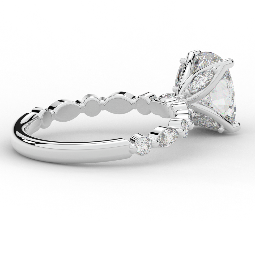 2.60CT.TW CUSHION LAB DIAMOND SOLITAIRE ENGAGEMENT RING - Nazarelle