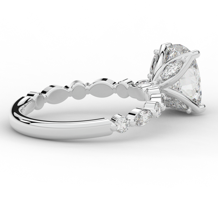 2.60CT.TW CUSHION LAB DIAMOND SOLITAIRE ENGAGEMENT RING - Nazarelle