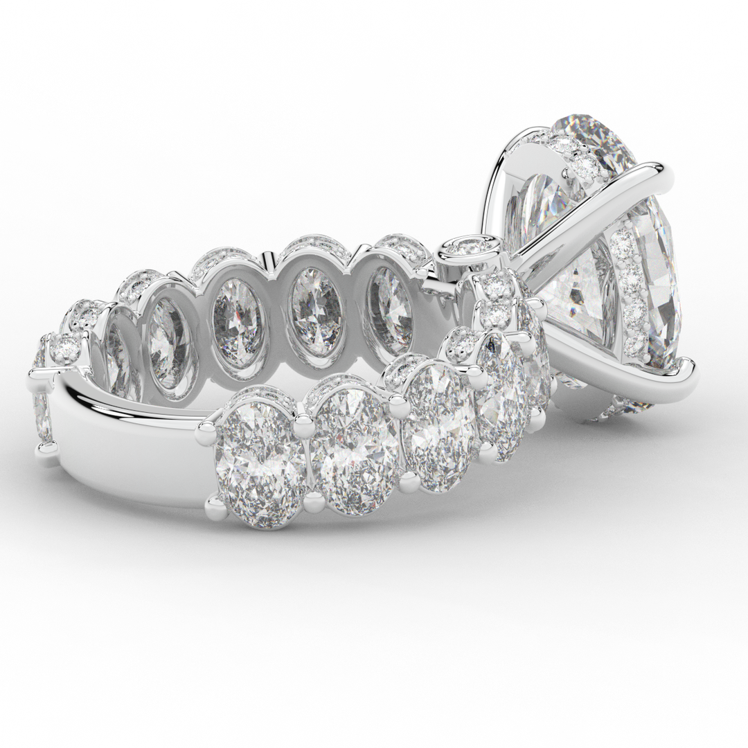 10.90CT.TW OVAL LAB DIAMOND SOLITAIRE ENGAGEMENT RING - Nazarelle