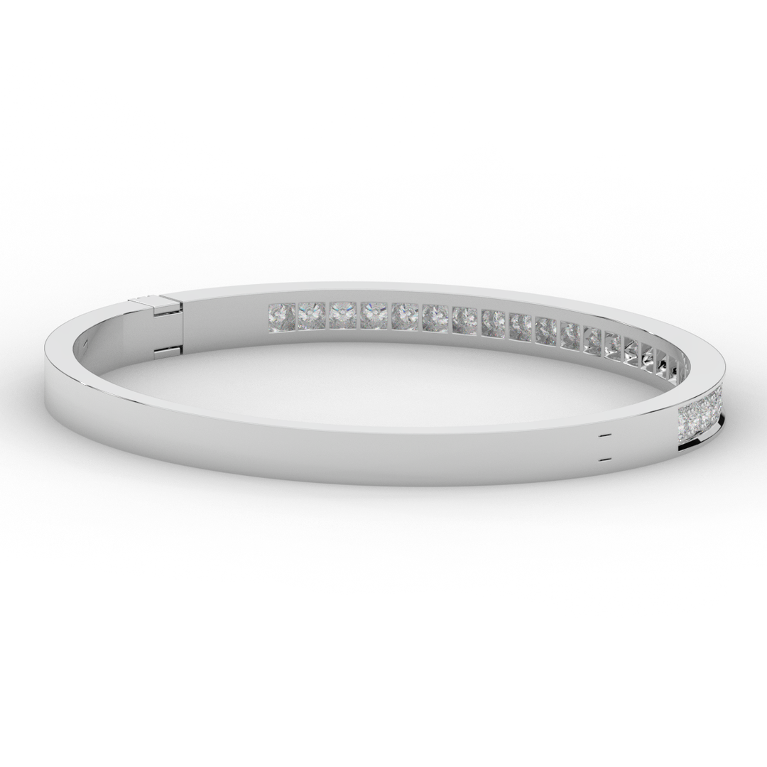 1.25CT.TW ROUND LAB DIAMOND BANGLE - Nazarelle