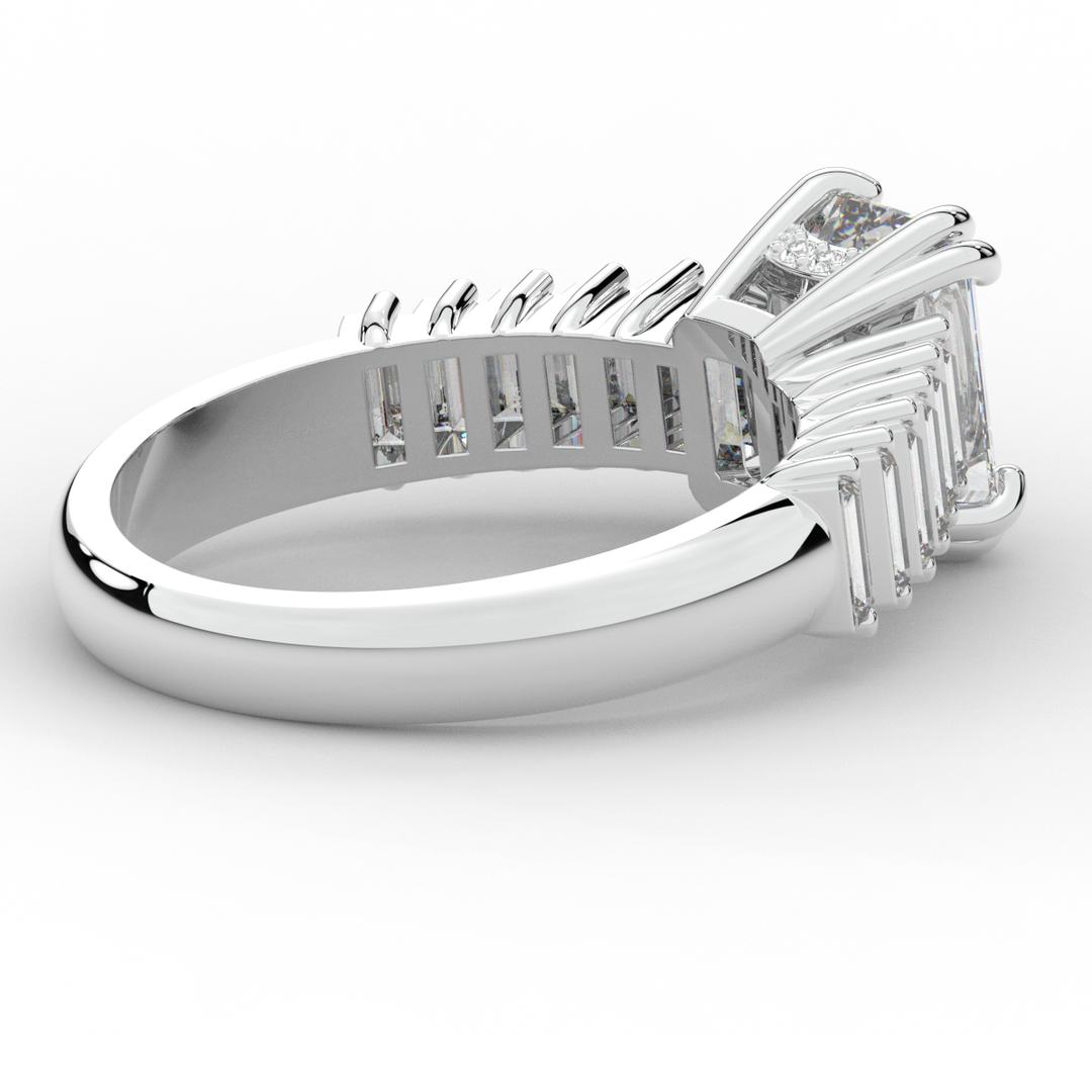 2.60CT.TW EMERALD CUT LAB DIAMOND ENGAGEMENT RING - Nazarelle
