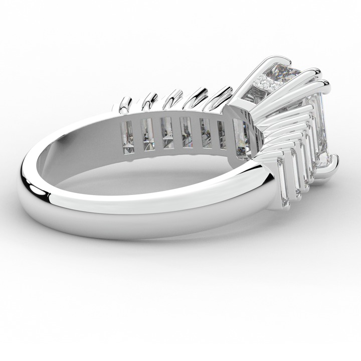 2.60CT.TW EMERALD CUT LAB DIAMOND ENGAGEMENT RING - Nazarelle