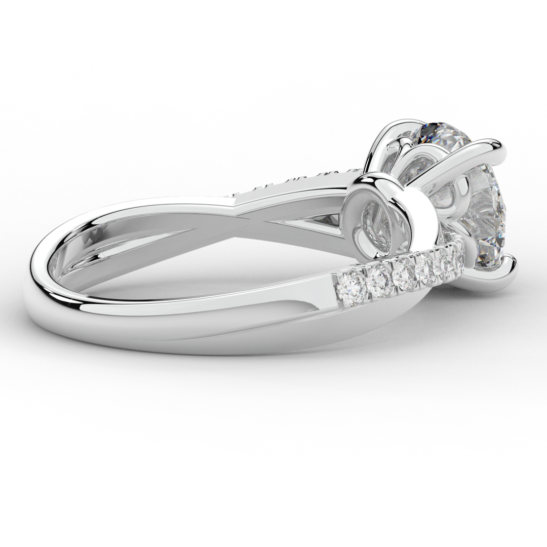 2.20CT.TW ROUND LAB DIAMOND TWISTBAND ENGAGEMENT RING - Nazarelle