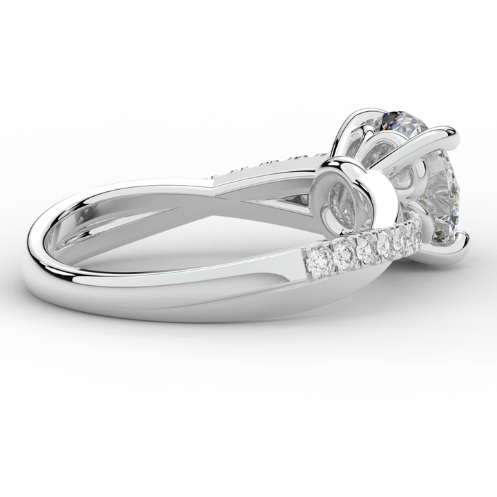 2.20CT.TW ROUND LAB DIAMOND TWISTBAND ENGAGEMENT RING - Nazarelle