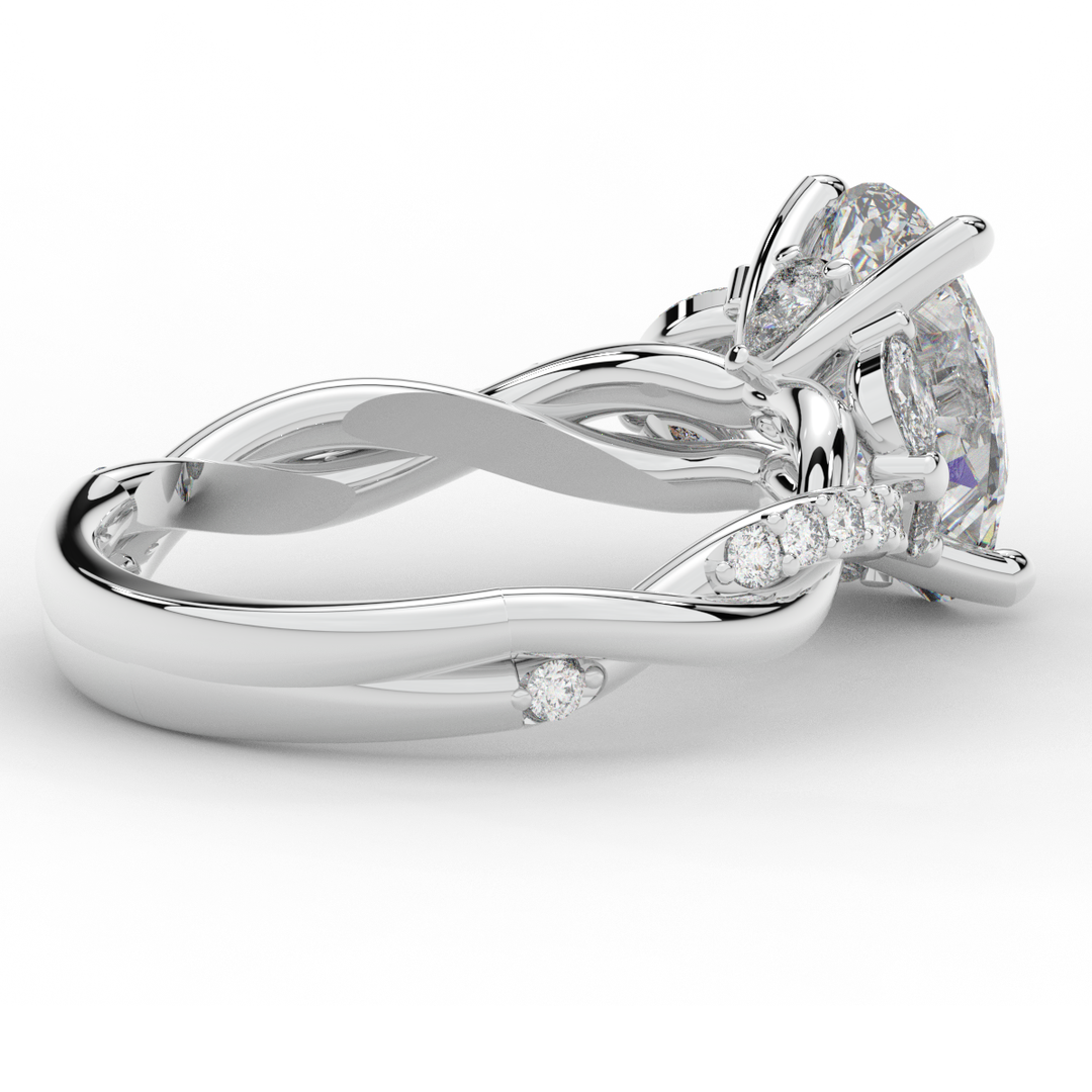2.40CT.TW OVAL LAB DIAMOND TWIST ENGAGEMENT RING - Nazarelle