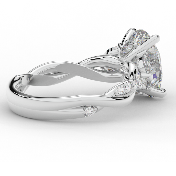 2.40CT.TW OVAL LAB DIAMOND TWIST ENGAGEMENT RING - Nazarelle