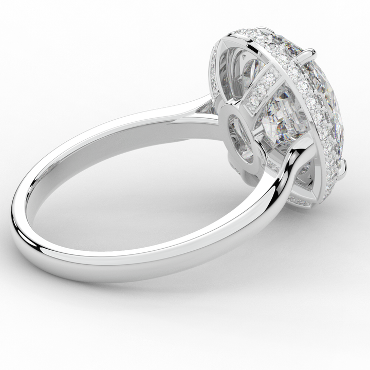 4.40CT.TW OVAL LAB DIAMOND HALO ENGAGEMENT RING - Nazarelle