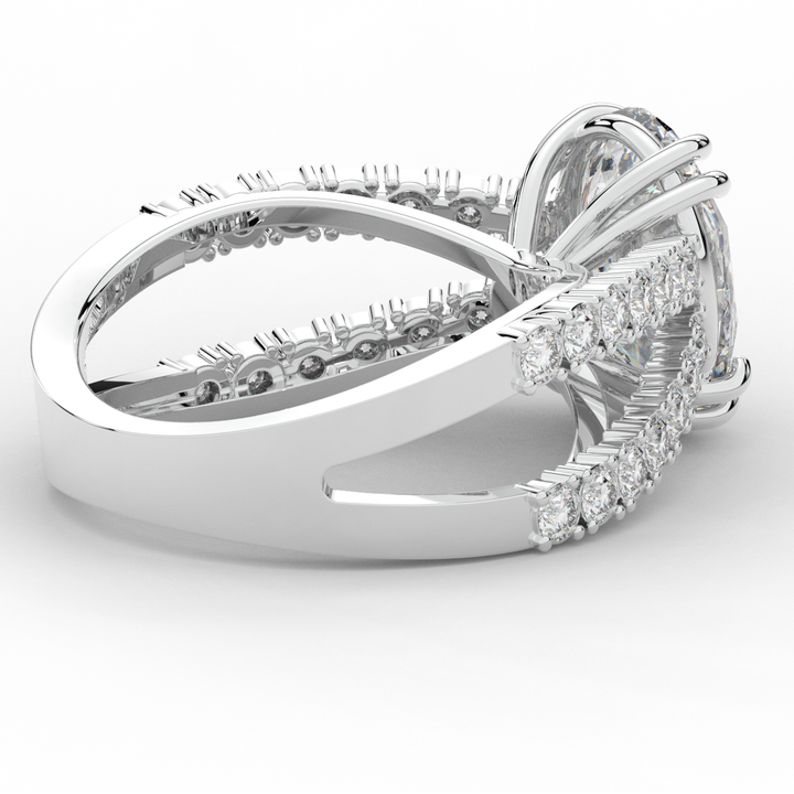 3.75CT.TW OVAL LAB DIAMOND SPLIT BAND ENGAGEMENT RING - Nazarelle