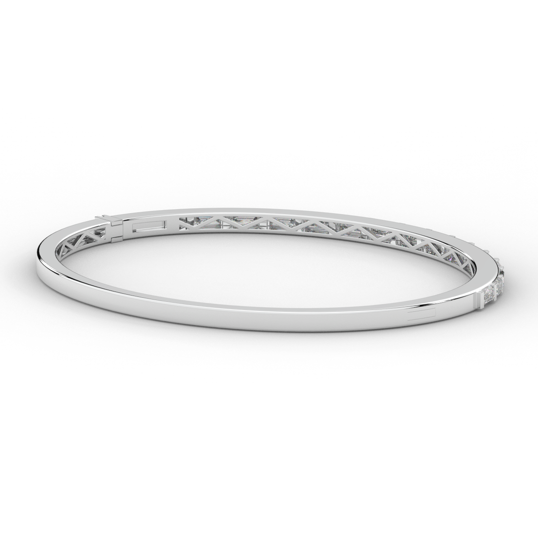 1.50CT.TW BAGUETTE LAB DIAMOND SHARED PRONG BANGLE - Nazarelle