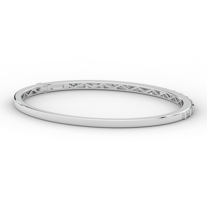 1.50CT.TW BAGUETTE LAB DIAMOND SHARED PRONG BANGLE - Nazarelle