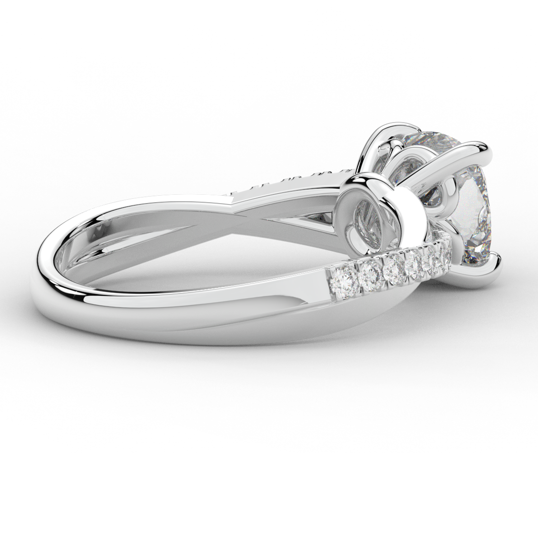 2.20CT.TW CUSHION LAB DIAMOND TWISTBAND ENGAGEMENT RING - Nazarelle