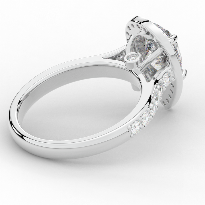 2.50CT.TW PEAR LAB DIAMOND HALO ENGAGEMENT RING - Nazarelle