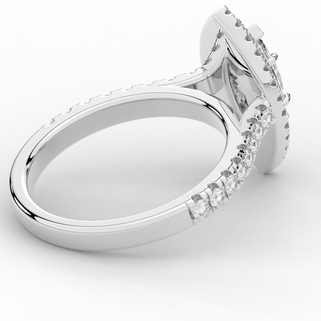 1.00CT.TW MARQUISE LAB DIAMOND HALO ENGAGEMENT RING - Nazarelle