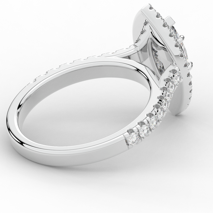 1.00CT.TW MARQUISE LAB DIAMOND HALO ENGAGEMENT RING - Nazarelle