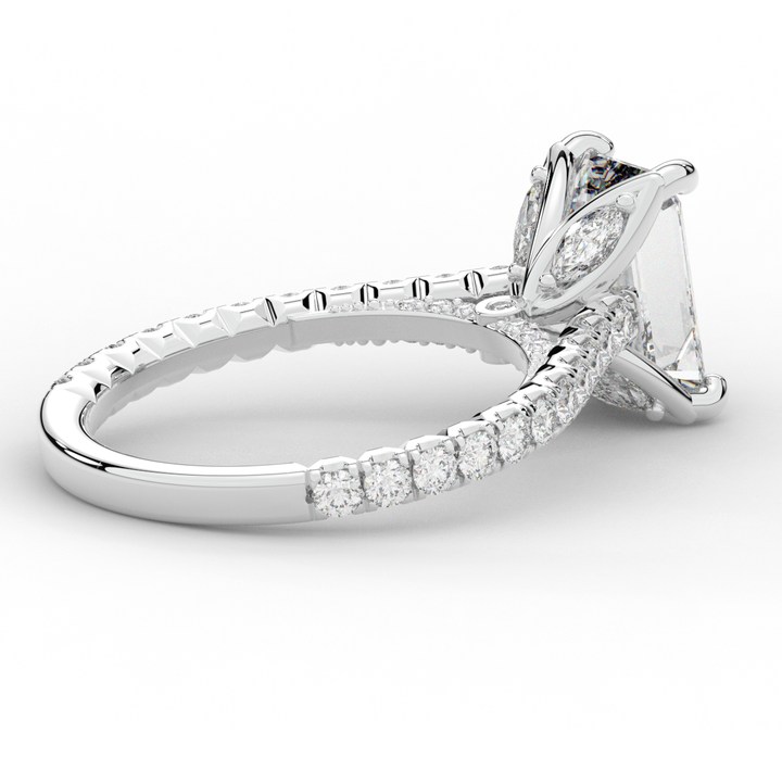 2.70CT.TW EMERALD CUT LAB DIAMOND SOLITAIRE ENGAGEMENT RING - Nazarelle
