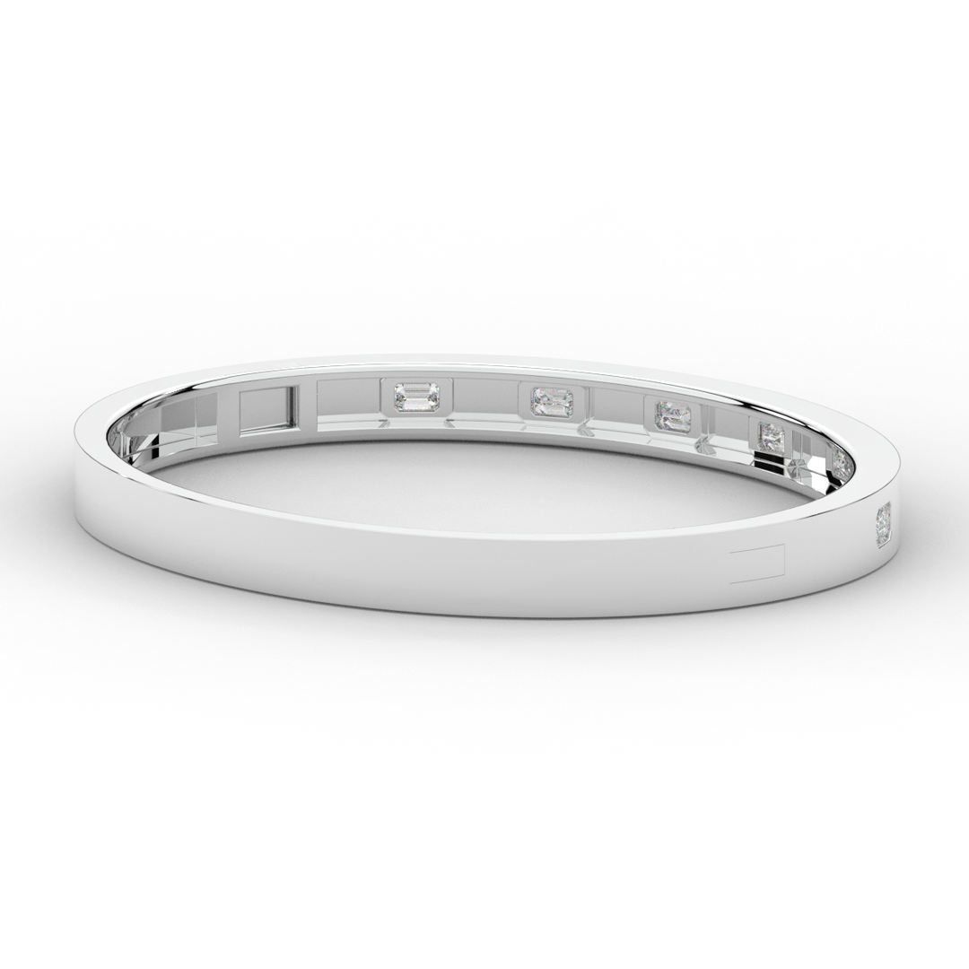 1.25CT.TW ROUND LAB DIAMOND BEZEL SET BANGLE - Nazarelle