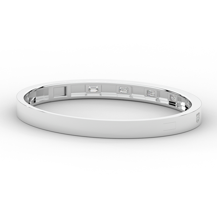 1.25CT.TW ROUND LAB DIAMOND BEZEL SET BANGLE - Nazarelle