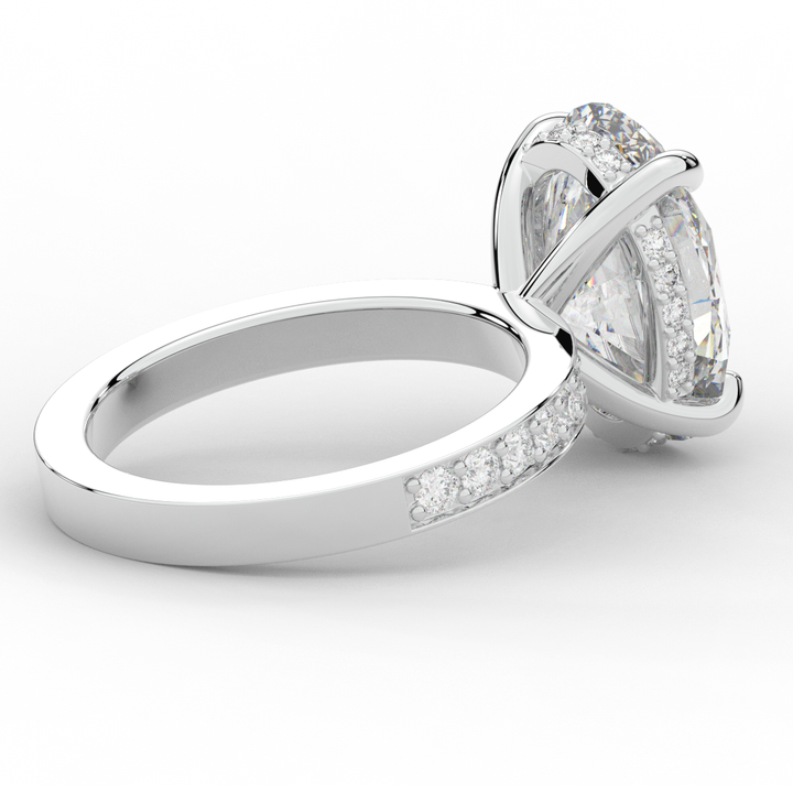 4.30CT.TW OVAL LAB DIAMOND BAND ENGAGEMENT RING - Nazarelle