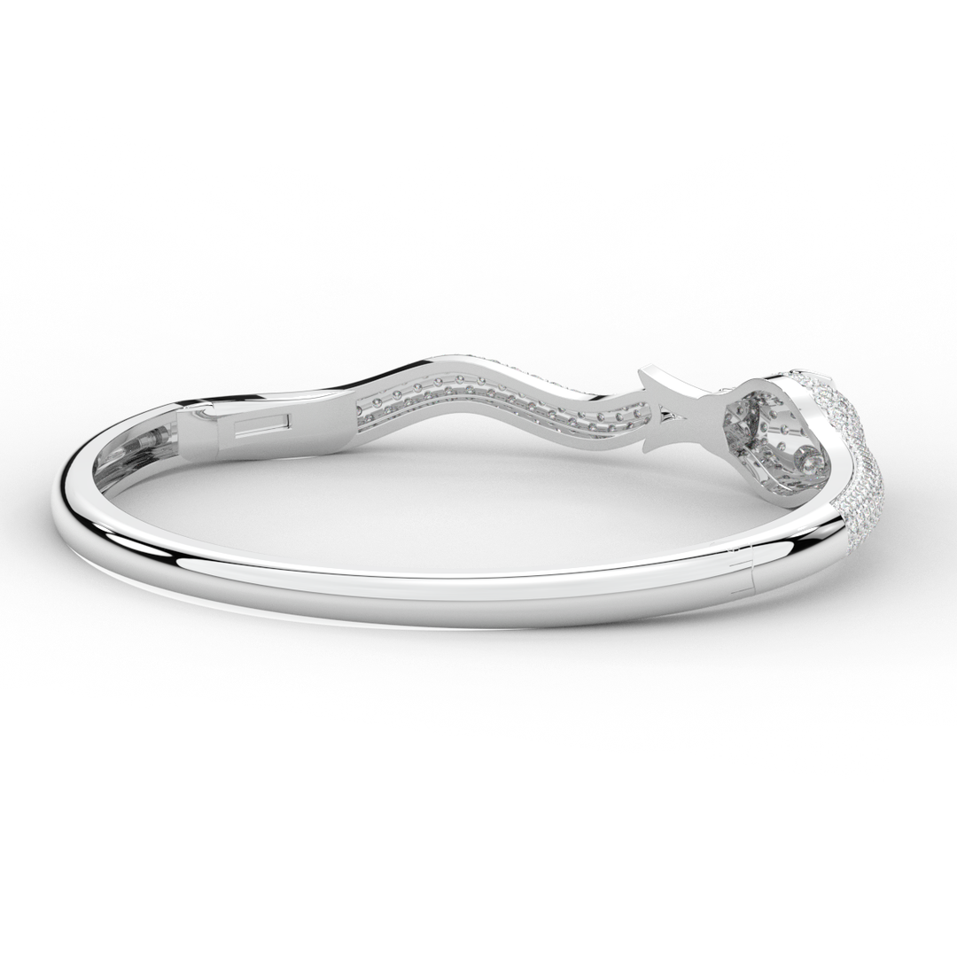 2.00CT.TW ROUND AND PEAR LAB DIAMOND SNAKE BANGLE - Nazarelle