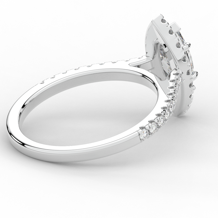 0.80CT.TW MARQUISE LAB DIAMOND HALO ENGAGEMENT RING - Nazarelle