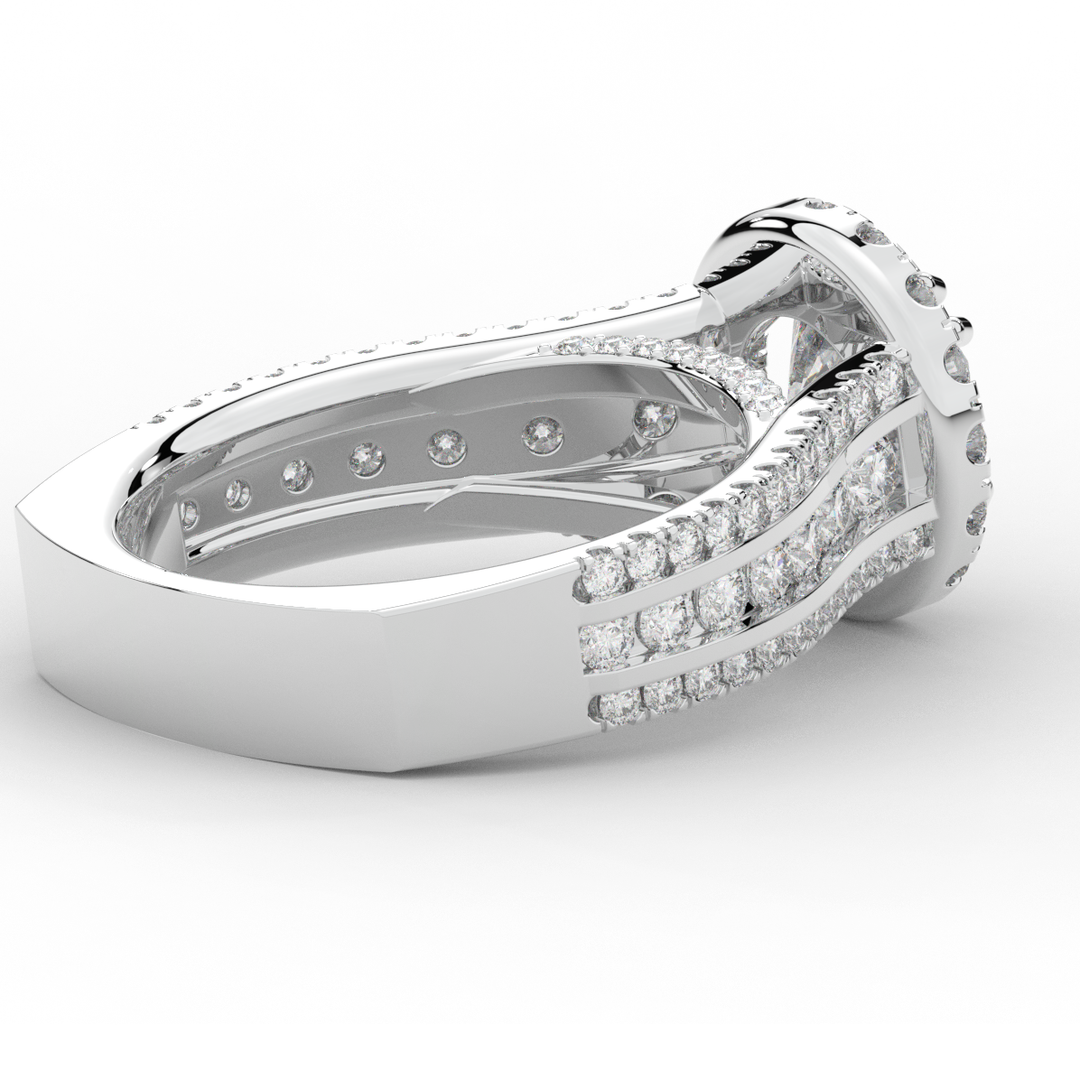 2.90CT.TW ROUND LAB DIAMOND HALO ENGAGEMENT RING - Nazarelle
