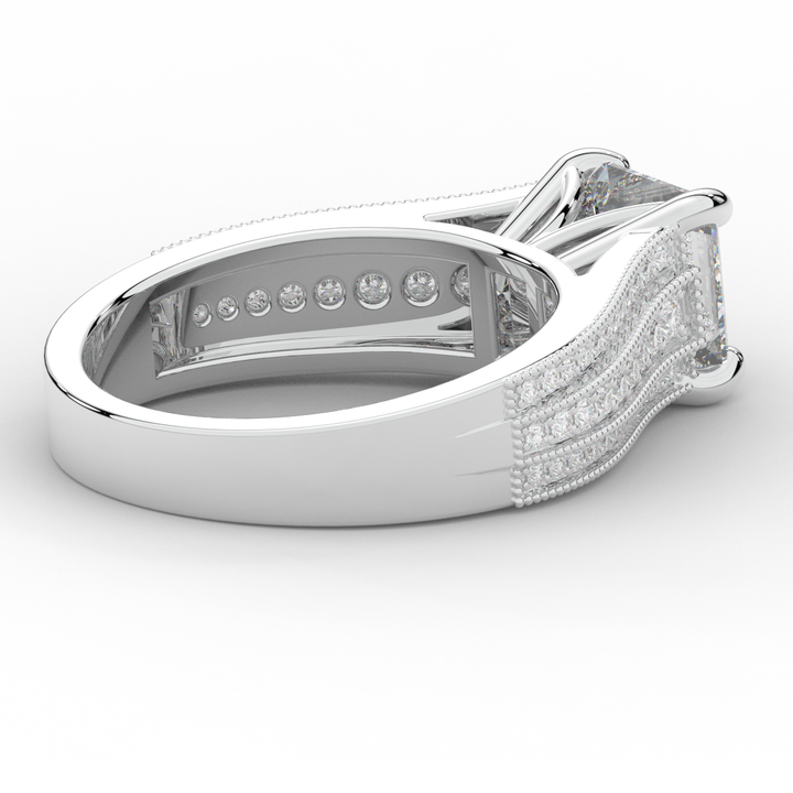 3.55CT.TW PRINCESS LAB DIAMOND ENGAGEMENT RING - Nazarelle