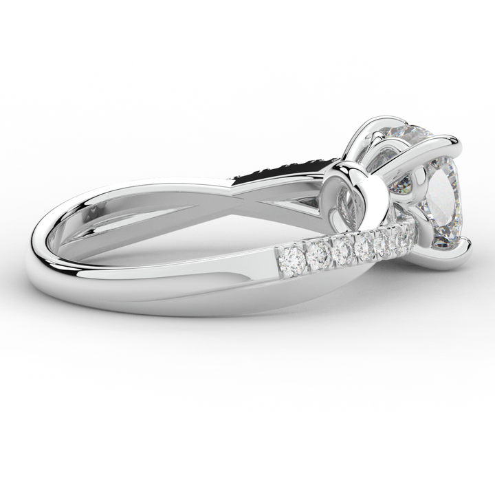 2.20CT.TW CUSHION LAB DIAMOND TWISTBAND ENGAGEMENT RING - Nazarelle