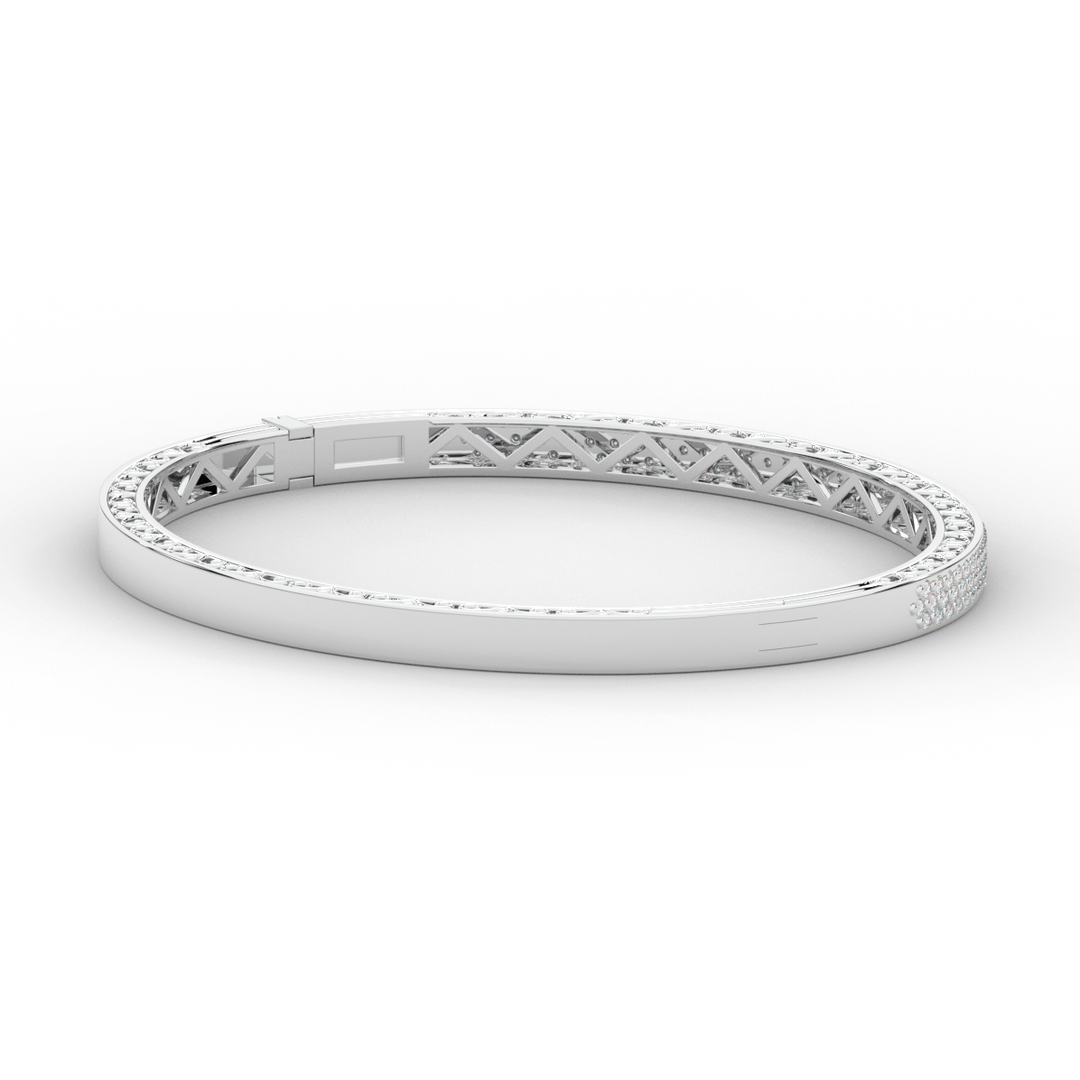 0.75CT.TW 3 ROW ROUND LAB DIAMOND  BANGLE - Nazarelle