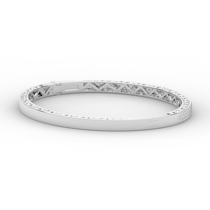 0.75CT.TW 3 ROW ROUND LAB DIAMOND  BANGLE - Nazarelle