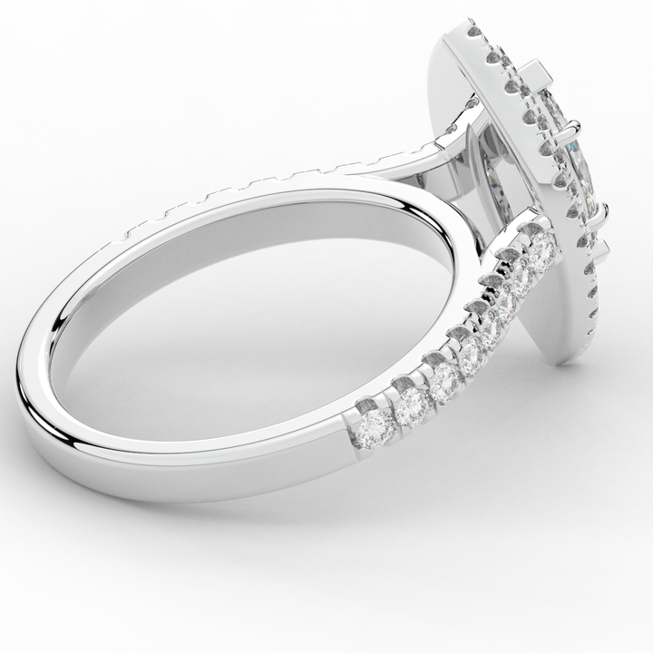 1.00CT.TW MARQUISE LAB DIAMOND HALO ENGAGEMENT RING - Nazarelle