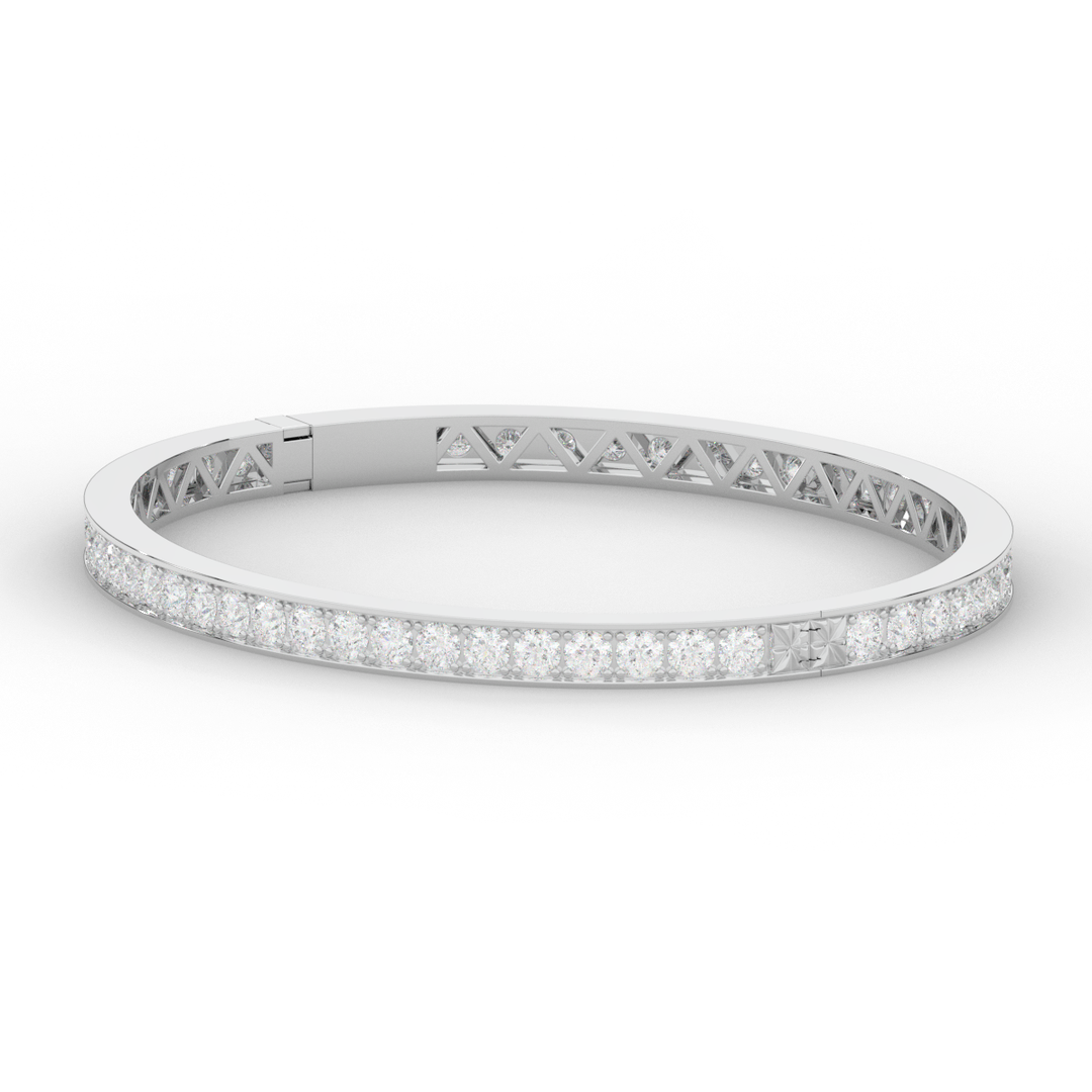5.10CT.TW ROUND LAB DIAMOND BANGLE - Nazarelle