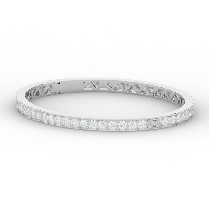 5.10CT.TW ROUND LAB DIAMOND BANGLE - Nazarelle