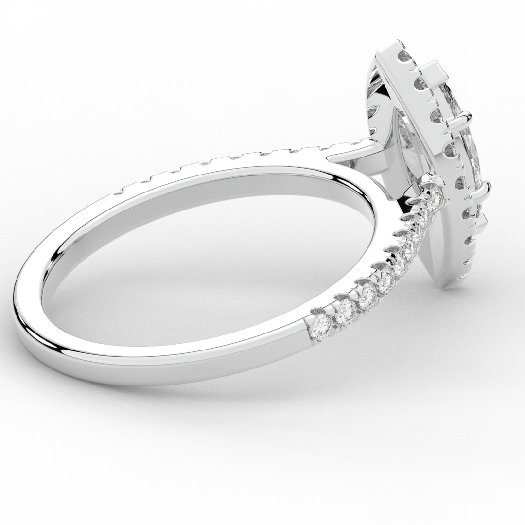 0.80CT.TW MARQUISE LAB DIAMOND HALO ENGAGEMENT RING - Nazarelle