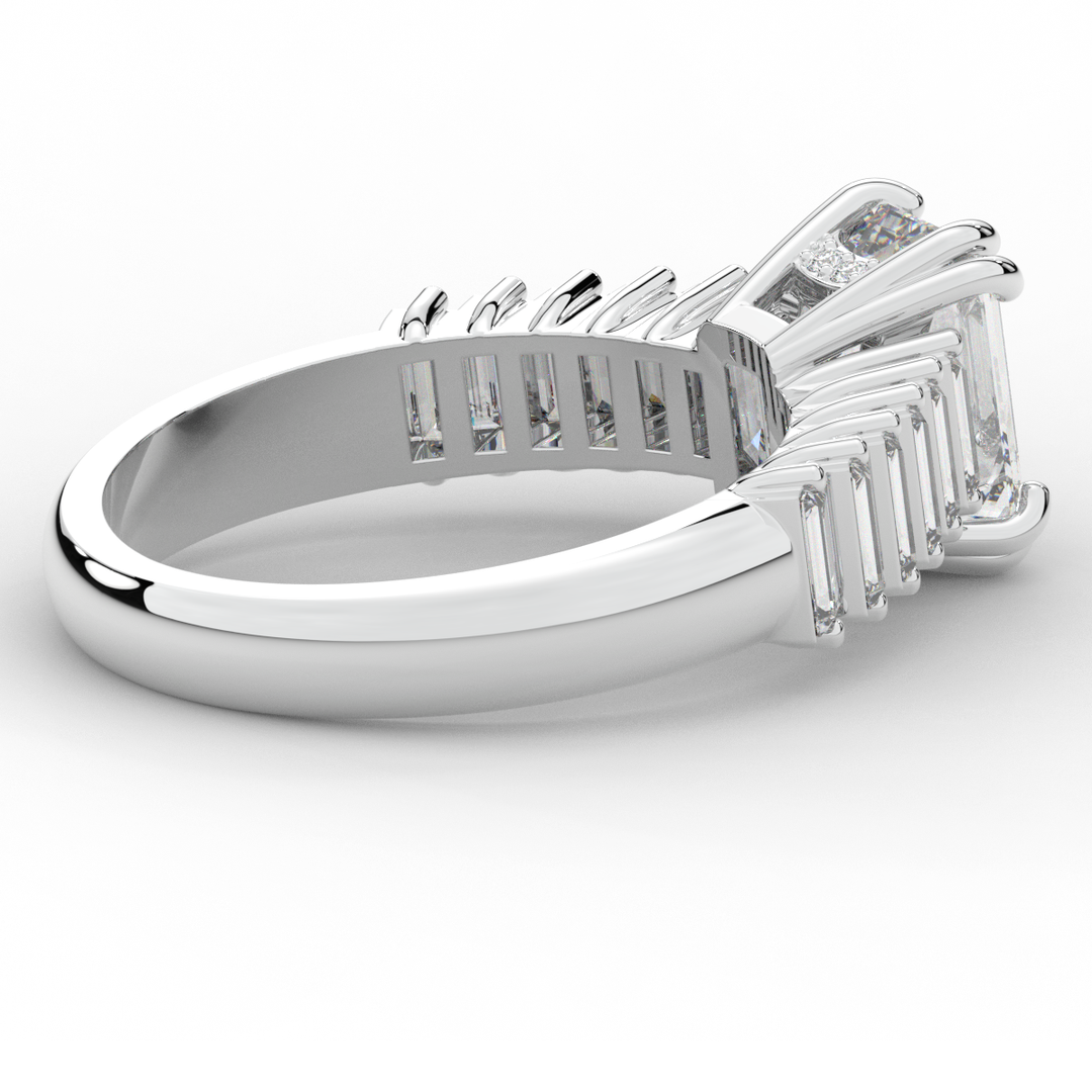 2.60CT.TW EMERALD CUT LAB DIAMOND ENGAGEMENT RING - Nazarelle