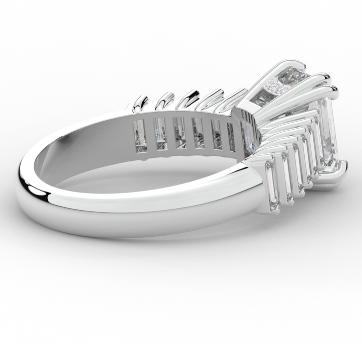 2.60CT.TW EMERALD CUT LAB DIAMOND ENGAGEMENT RING - Nazarelle