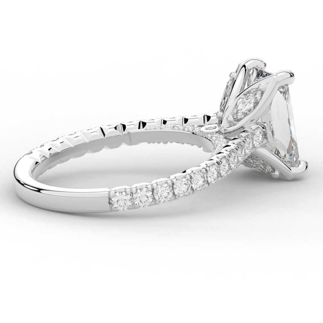 2.70CT.TW RADIANT LAB DIAMOND SOLITAIRE ENGAGEMENT RING - Nazarelle