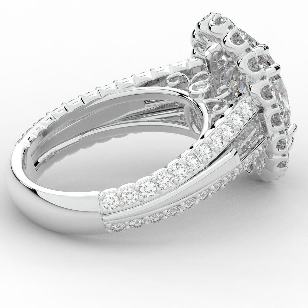 5.75CT.TW OVAL LAB DIAMOND HALO ENGAGEMENT RING - Nazarelle