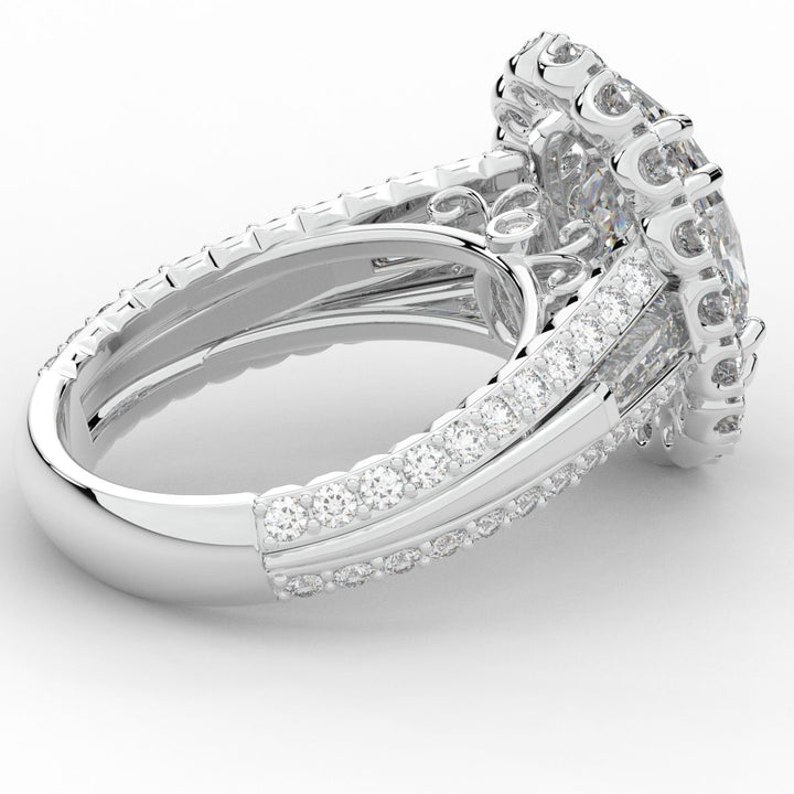 5.75CT.TW OVAL LAB DIAMOND HALO ENGAGEMENT RING - Nazarelle