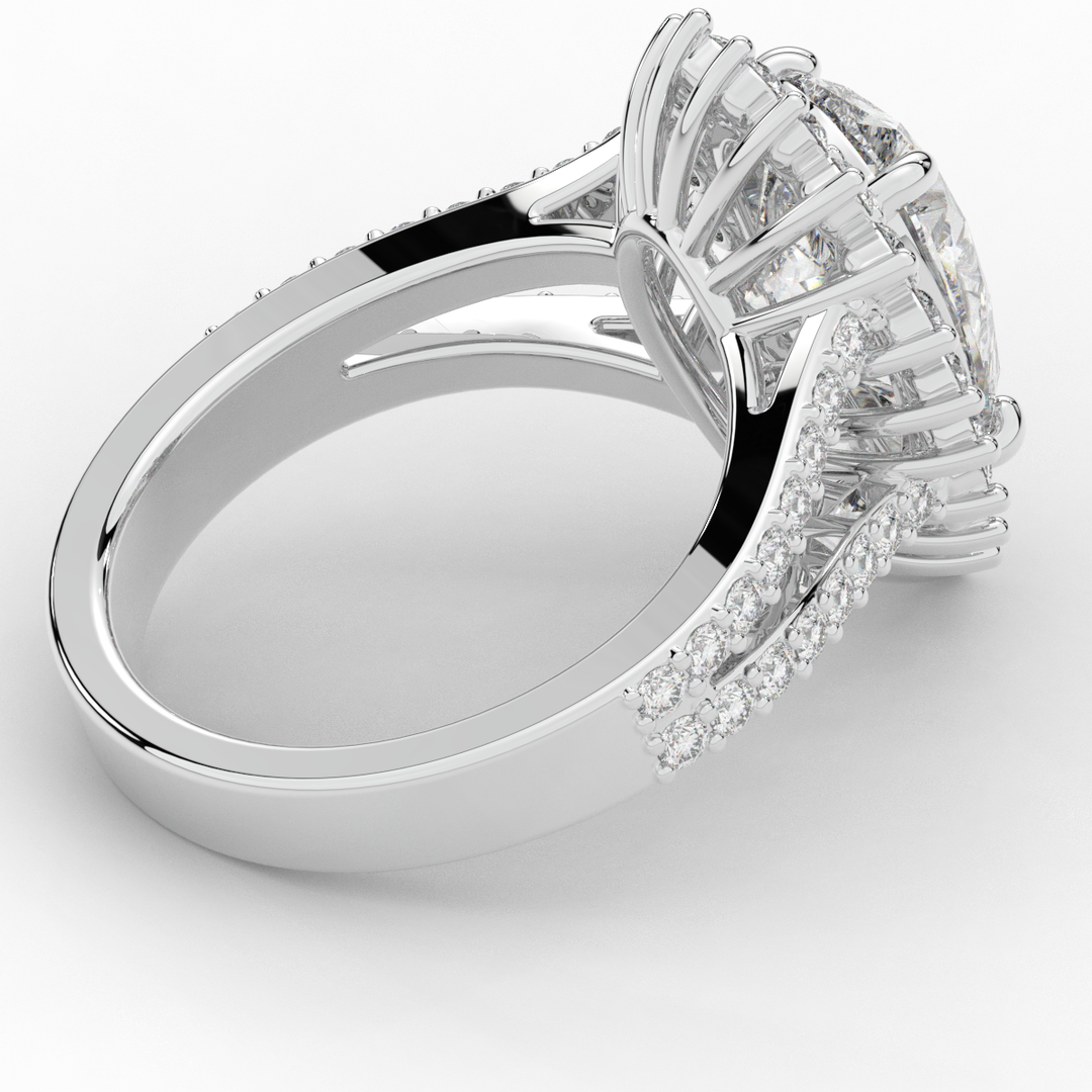 3.60CT.TW ROUND LAB DIAMOND ENGAGEMENT RING - Nazarelle