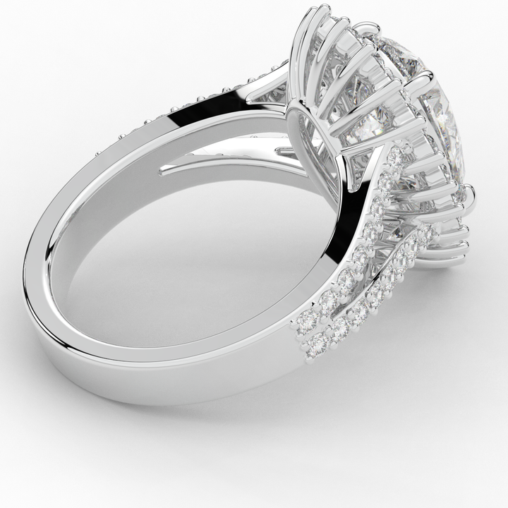 3.60CT.TW ROUND LAB DIAMOND ENGAGEMENT RING - Nazarelle
