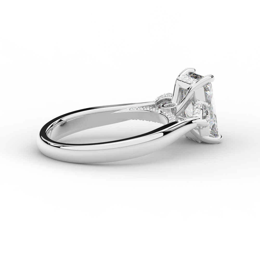 2.40CT.TW RADIANT LAB DIAMOND 3 STONE ENGAGEMENT RING - Nazarelle