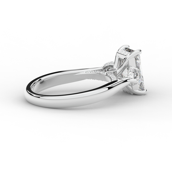 2.40CT.TW RADIANT LAB DIAMOND 3 STONE ENGAGEMENT RING - Nazarelle