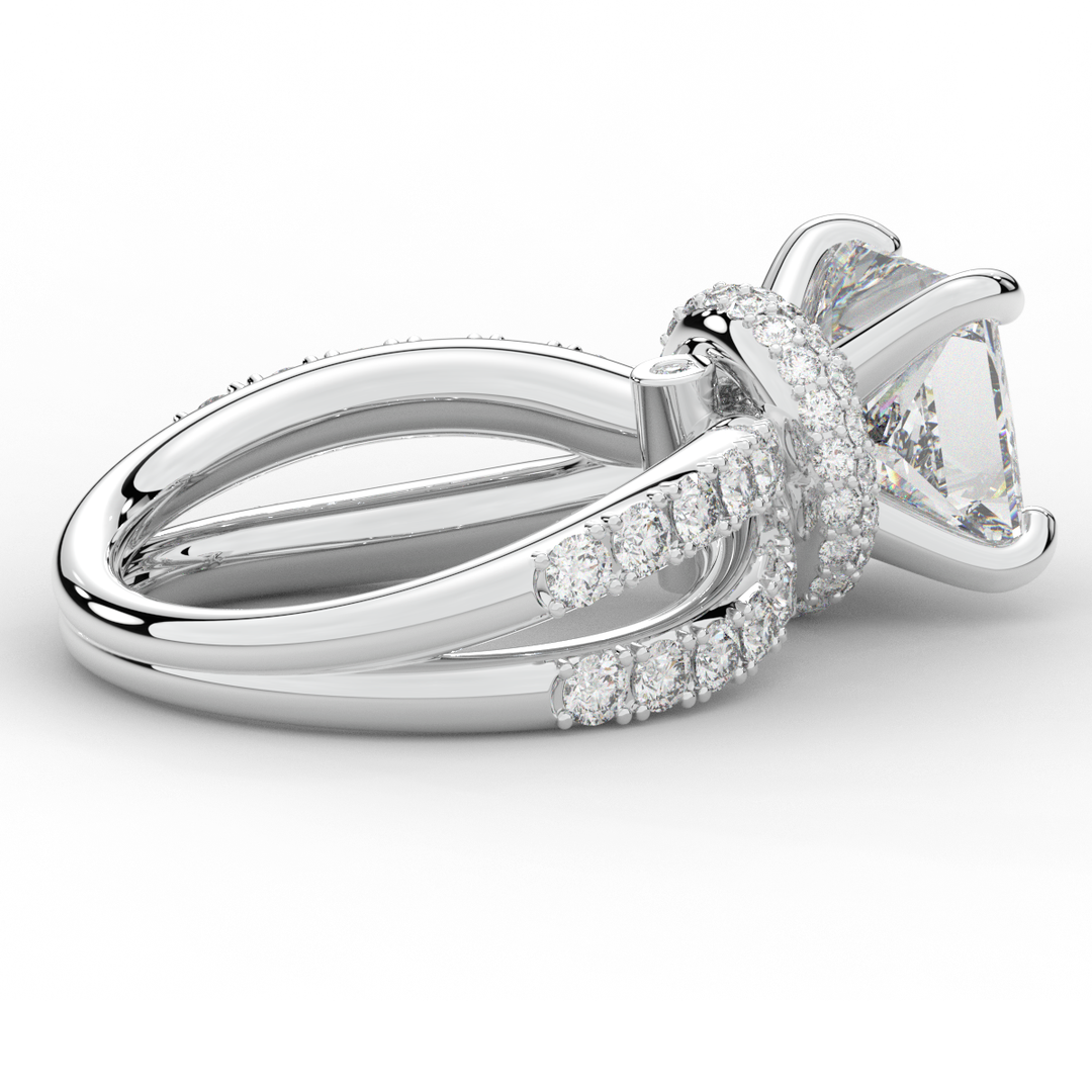 5.25CT.TW PRINCESS LAB DIAMOND ENGAGEMENT RING - Nazarelle