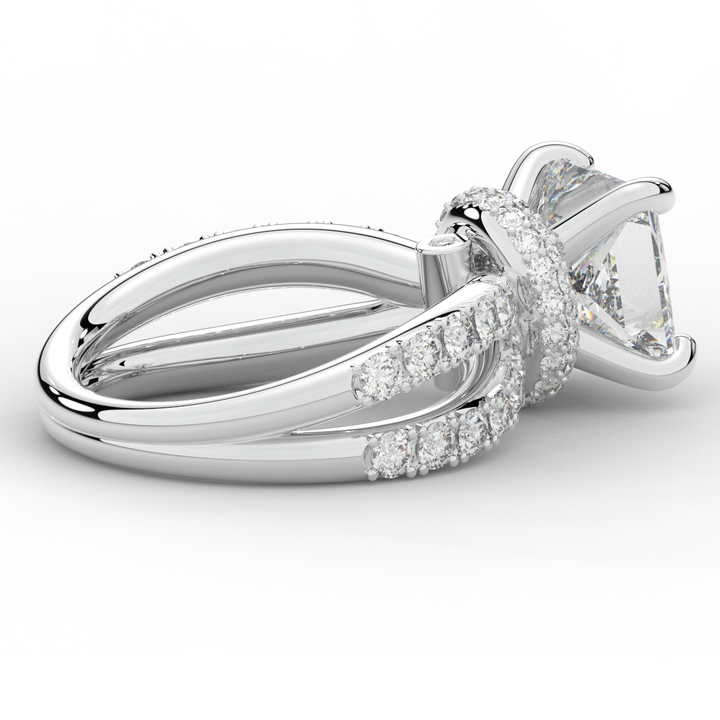 5.25CT.TW PRINCESS LAB DIAMOND ENGAGEMENT RING - Nazarelle