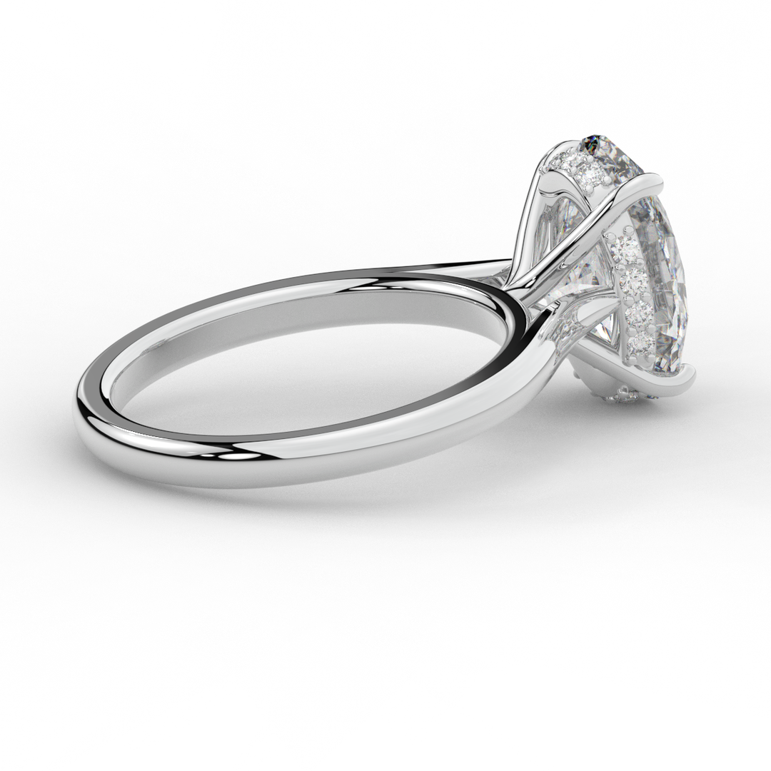 2.05CT.TW OVAL LAB DIAMOND UNDERHALO ENGAGEMENT RING - Nazarelle