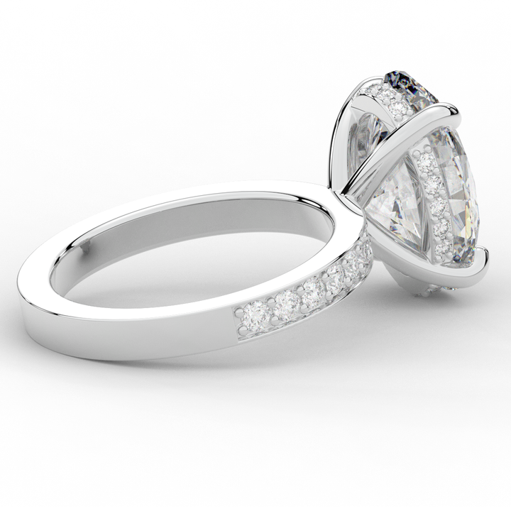 4.30CT.TW OVAL LAB DIAMOND BAND ENGAGEMENT RING - Nazarelle