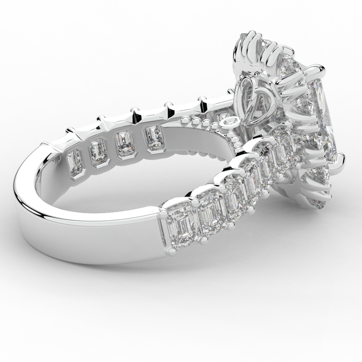 6.00CT.TW RADIANT LAB DIAMOND HALO ENGAGEMENT RING - Nazarelle
