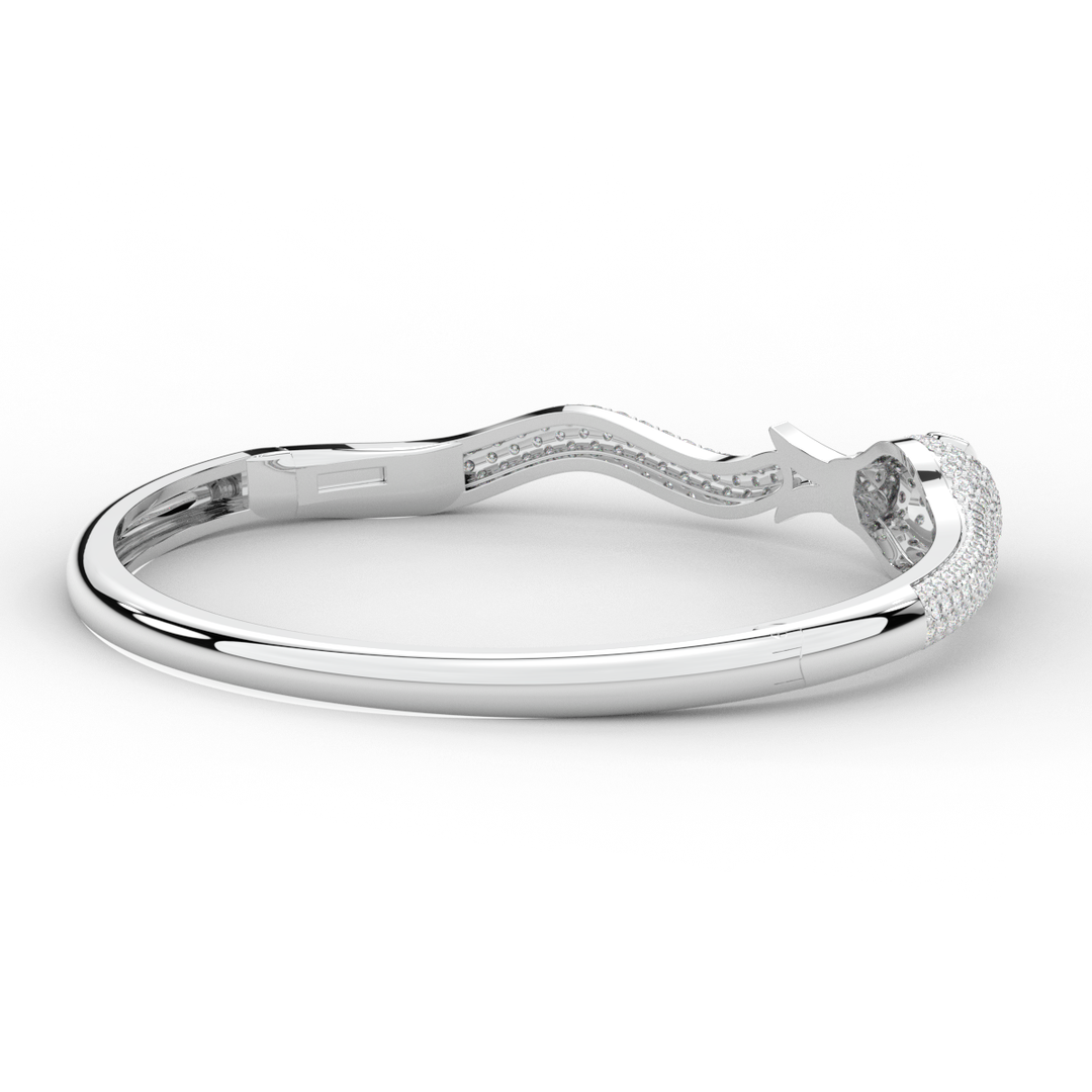 2.00CT.TW ROUND AND PEAR LAB DIAMOND SNAKE BANGLE - Nazarelle